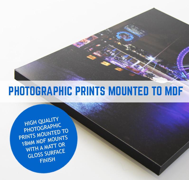 Photographic Prints Mounted To MDF